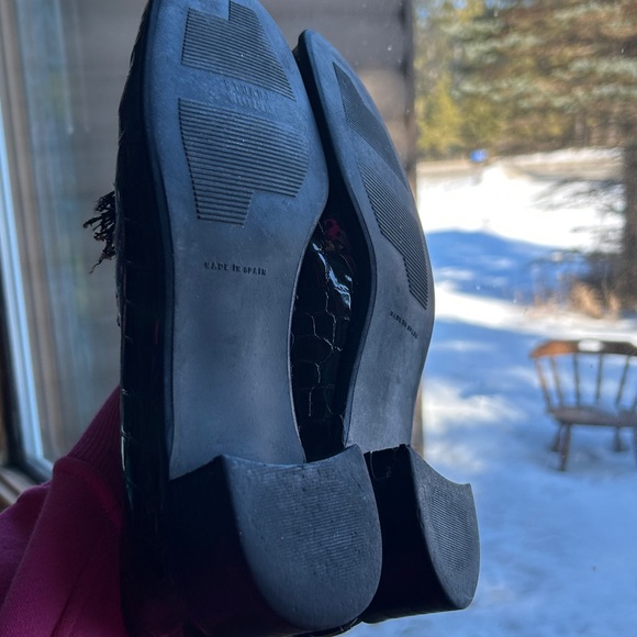 Stuart Weitzman Tassel LoafersWomen’s 7.5 BrownCroc Embossed Leather Block Heel - Picture 15 of 17